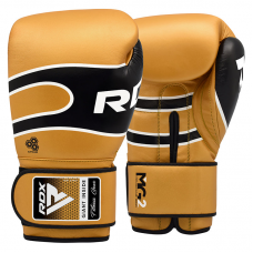 RDX S7 Bazooka Leather Boxing Sparring Gloves - Golden / 14oz