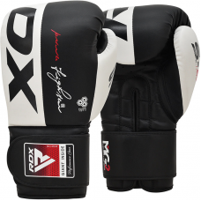 RDX S4 Leather Sparring Boxing Gloves - 12oz / Black