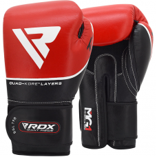 RDX T9 Ace Leather Boxing Gloves - Red / 10oz