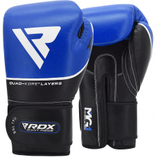 RDX T9 Ace Leather Boxing Gloves - Blue / 16oz