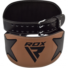 RDX 6 Inch Leather Weightlifting Gym Belt - S