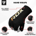 RDX HY Inner Gloves Elasticated Half Finger for Boxing, MMA Knuckle Protection OEKO-TEX® Standard 100 certified - Black / S