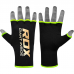 RDX HY Inner Gloves Elasticated Half Finger for Boxing, MMA Knuckle Protection OEKO-TEX® Standard 100 certified - Red / L