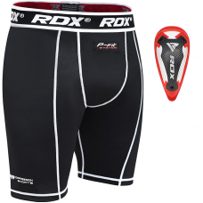 RDX X14 Compression Shorts with Groin Guard - Red / L