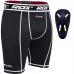 RDX X14 Compression Shorts with Groin Guard - Orange / S