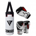 RDX 4W 2ft Robo Kids Punch Bag with Gloves Set - White / Filled