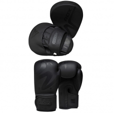 RDX F15 Noir Boxing Gloves u0026 Pads - 12oz / Black