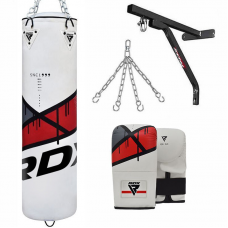 RDX F7 4ft / 5ft 4-in-1 Punch Bag with bag gloves u0026 wall Bracket Set - 4 ft / Unfilled