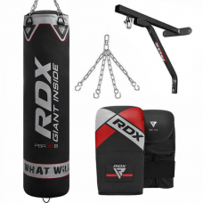 RDX X1 4ft / 5ft 4-in-1 Punch Bag with bag gloves u0026 wall Bracket Set - Filled / 4 ft
