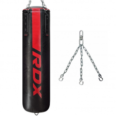RDX F6 4ft / 5ft 2-in-1 KARA Training Punching Bag Set - Filled / 5 ft / Red