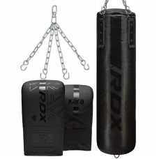 RDX F6 KARA 4ft / 5ft 3-in-1 Punch Bag u0026 Bag Gloves Set - Black / Unfilled / 5 ft