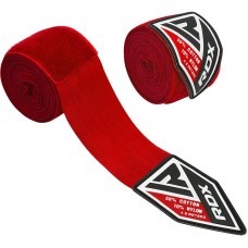 RDX RB 4.5m Elasticated Hand Wraps Bandage for Boxing, MMA; Muay Thai - Red