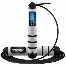 RDX Digital Calorie Burn u0026 Workout Counter 10.3ft Adjustable Skipping Rope - White