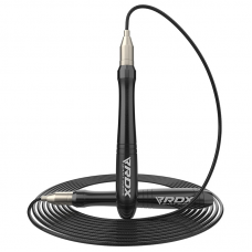 RDX W2 Adjustable 10.3ft Skipping Rope with Non-Slip Aluminum Handles - Black