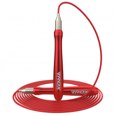 RDX W2 Adjustable 10.3ft Skipping Rope with Non-Slip Aluminum Handles - Red