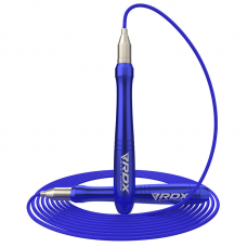 RDX W2 Adjustable 10.3ft Skipping Rope with Non-Slip Aluminum Handles - Blue