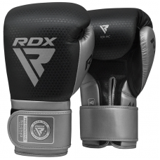 RDX L2 Mark Pro Sparring Boxing Gloves Hook and loop Black / Golden - 16oz / Silver