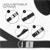 RDX P8 Non-Slip Cotton Yoga Strap with Rust Proof Steel D-Ring Buckle - Black