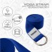 RDX P8 Non-Slip Cotton Yoga Strap with Rust Proof Steel D-Ring Buckle - Black