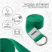 RDX P8 Non-Slip Cotton Yoga Strap with Rust Proof Steel D-Ring Buckle - Black