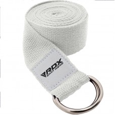 RDX P8 Non-Slip Cotton Yoga Strap with Rust Proof Steel D-Ring Buckle - Grey