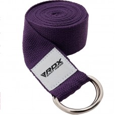 RDX P8 Non-Slip Cotton Yoga Strap with Rust Proof Steel D-Ring Buckle - Purple