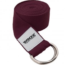 RDX P8 Non-Slip Cotton Yoga Strap with Rust Proof Steel D-Ring Buckle - MAROON