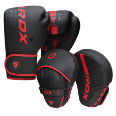 RDX F6 KARA Boxing Gloves u0026 Focus Pads - Red / 16oz