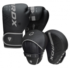 RDX F6 KARA Boxing Gloves u0026 Focus Pads - Silver / 14oz