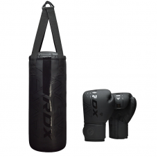 RDX F6 2FT KARA Kids Punch Bag u0026 6OZ Gloves - Black / Filled / 6oz