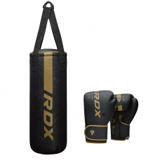 RDX F6 2FT KARA Kids Punch Bag u0026 6OZ Gloves - Golden / Filled / 6oz