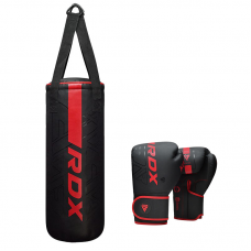 RDX F6 2FT KARA Kids Punch Bag u0026 6OZ Gloves - Red / Filled / 6oz