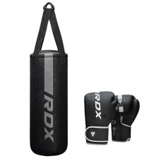 RDX F6 2FT KARA Kids Punch Bag u0026 6OZ Gloves - Silver / Filled / 6oz