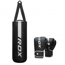 RDX F6 2FT KARA Kids Punch Bag u0026 6OZ Gloves - White / Filled / 6oz
