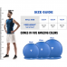 RDX B2 Inflatable Yoga Ball with Anti-Slip Base, Resistance Tubes u0026 Air Pump - Blue / 65cm