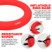 RDX B2 Inflatable Yoga Ball with Anti-Slip Base, Resistance Tubes u0026 Air Pump - Blue / 75cm