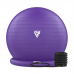RDX B2 Inflatable Yoga Ball with Anti-Slip Base, Resistance Tubes u0026 Air Pump - Blue / 75cm