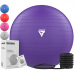 RDX B1 Inflatable Anti-Slip Yoga Ball with Portable Foot Air Pump - Blue / 45cm
