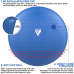 RDX B1 Inflatable Anti-Slip Yoga Ball with Portable Foot Air Pump - Blue / 45cm