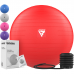 RDX B1 Inflatable Anti-Slip Yoga Ball with Portable Foot Air Pump - Blue / 45cm
