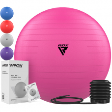 RDX B1 Inflatable Anti-Slip Yoga Ball with Portable Foot Air Pump - Pink / 55cm