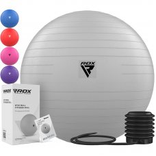 RDX B1 Inflatable Anti-Slip Yoga Ball with Portable Foot Air Pump - Silver / 75cm