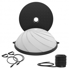 RDX TP Yoga Balance Trainer Half Ball with Resistance Tubes u0026 Air Pump - Grey
