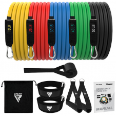 RDX L2 4-in-1 Resistances Tubes Pro set 10-50lbs for Home Gym Workout