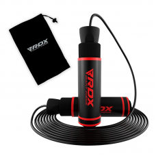 RDX SR Adjustable 10.3ft Non-Slip Memory Foam Soft Handles Skipping Rope - Red