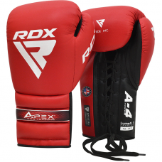 RDX APEX Lace up Training/Sparring Boxing Gloves - Red / 10oz