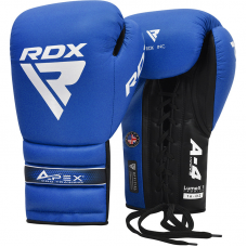 RDX APEX Lace up Training/Sparring Boxing Gloves - Blue / 12oz