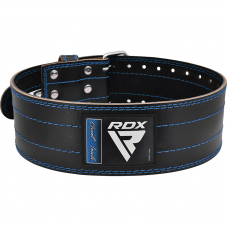 RDX RD1 Powerlifting Leather Gym Belt - Blue / XS