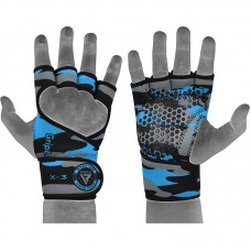 RDX X3 Weightlifting Grips - Blue / S/M