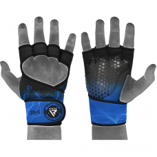 RDX X1 Weightlifting Grips - Blue / L/XL